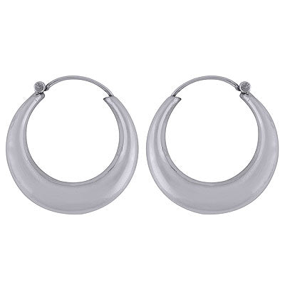 Huge Bali Plain Design 925 Sterling Solid Silver Earrings - R4600398-12