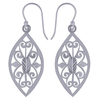 Ravishing Jali Design Craved Plain 925 Sterling Solid Silver Earrings - R4600797-1