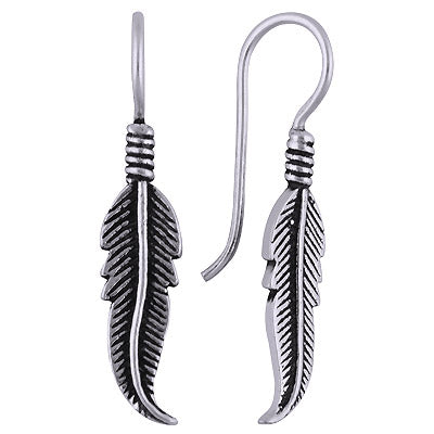 Alluring Oxidised Leaf Plain 925 Sterling Solid Silver Earring - R4600874-2
