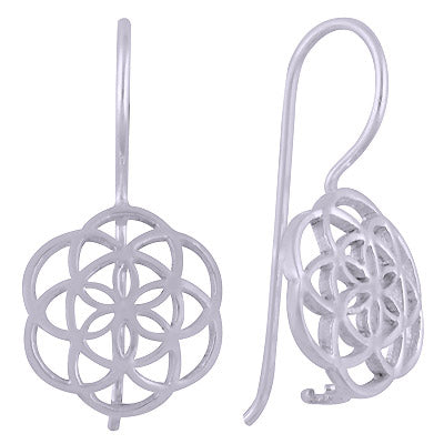Stunning Handcrafted Flower Pattern Plain 925 Sterling Solid Silver Earring - R4600880-1