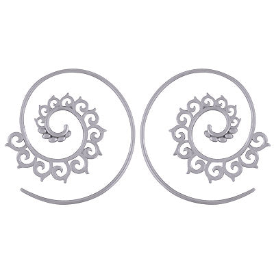 Gorgeous Traditional Handwork Around Plain 925 Sterling Solid Silver Earring - R4600919-1