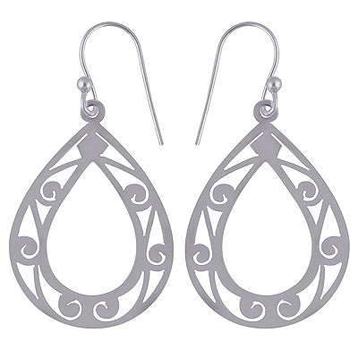 Ravishing Jali Design Craved Plain 925 Sterling Solid Silver Earrings - R4600927-1