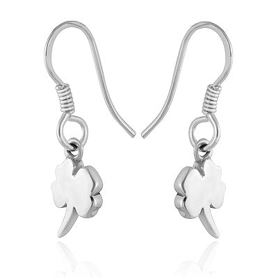 Alluring Bay Leaf Design Plain 925 Sterling Solid Silver Dangle Earrings - R4600992-1