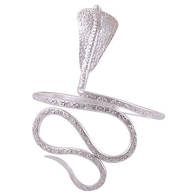 Stunning Handcrafted Cobra Snake Plain 925 Sterling Solid Silver Armband - main product photo (R47000002-5)