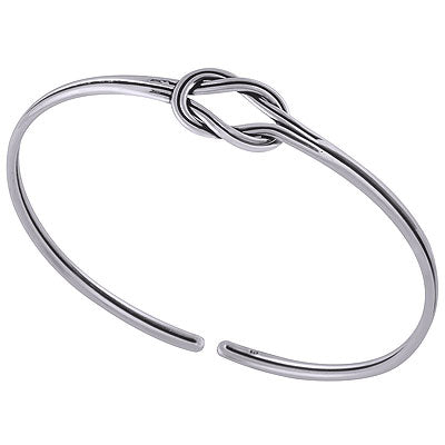 Stunning Knot On Plain 925 Sterling Solid Silver Armband - R47000005-1