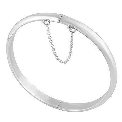 Beautiful Hanging Chain With Band Plain 925 Sterling Solid Silver Bangles - R4700254-1