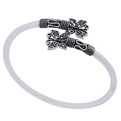 Alluring Butterfly Handcrafted Work Plain 925 Sterling Solid Silver Bangle - R4700255-257