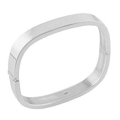 Alluring Shaped Bracelet Plain 925 Sterling Solid Silver Bangles - R4700262-1