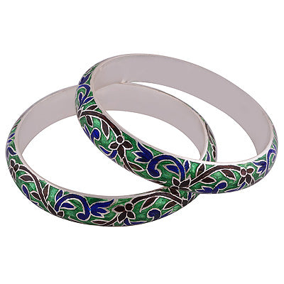 925 Sterling Silver Plain Meena Bangle - R4700267-60