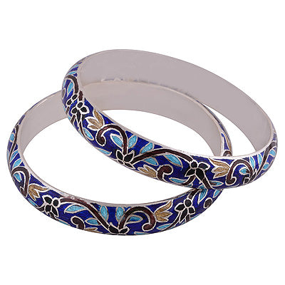 925 Sterling Silver Plain Meena Bangle - R4700267-61