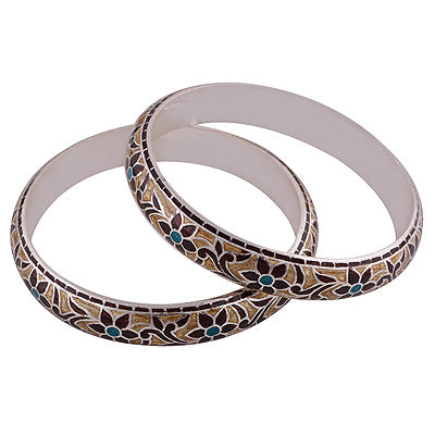 925 Sterling Silver Plain Meena Bangle - R4700267-64