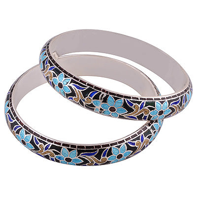 925 Sterling Silver Plain Meena Bangle - R4700267-66