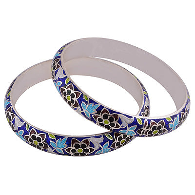 925 Sterling Silver Plain Meena Bangle - R4700267-71