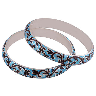 925 Sterling Silver Plain Meena Bangle - R4700267-75