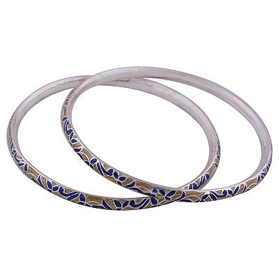 925 Sterling Silver Plain Meena Bangle - R4700289-107