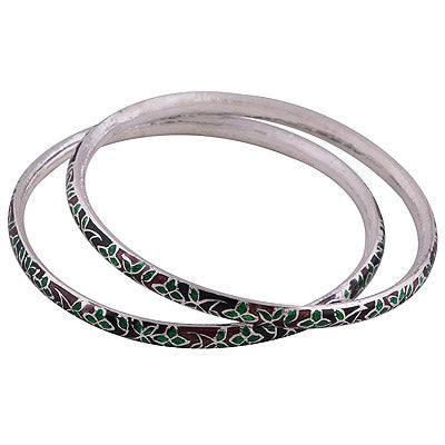 925 Sterling Silver Plain Meena Bangle - R4700289-109