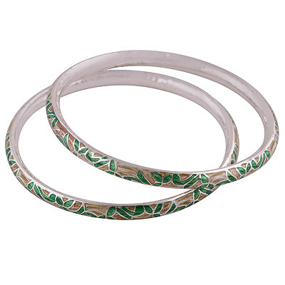 925 Sterling Silver Plain Meena Bangle - R4700289-118