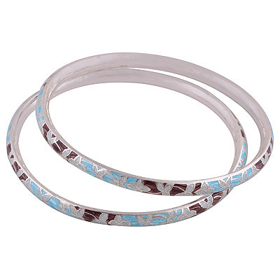 925 Sterling Silver Plain Meena Bangle - R4700289-120