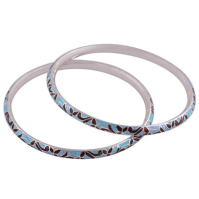 925 Sterling Silver Plain Meena Bangle - R4700289-123