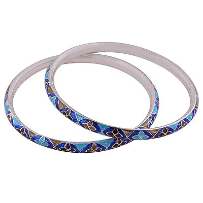 925 Sterling Silver Plain Meena Bangle - R4700289-124