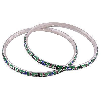 925 Sterling Silver Plain Meena Bangle - R4700289-85