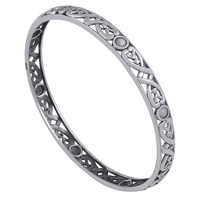 Gorgeous Handcrafted Cut Work Around Plain 925 Sterling Solid Silver Bangles - R4700339-1