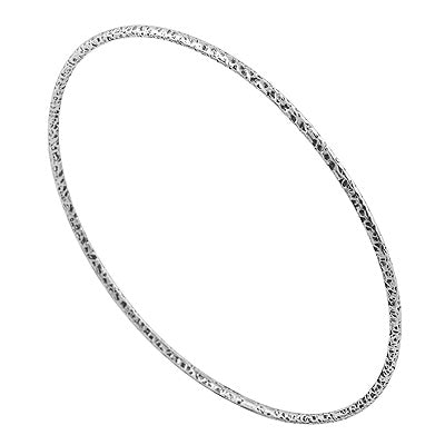 Distinctive Textured Finish Plain 925 Sterling Solid Silver Bangles - R4700350-1