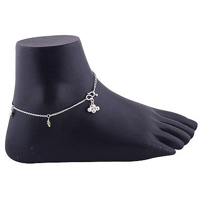 925 STERLING SILVER PERIDOT ANKLET - R4800017-3