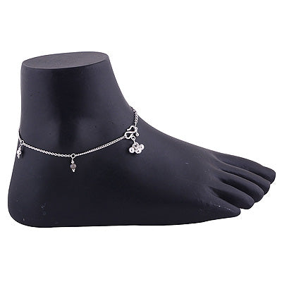 Stunning Beads Labradorite Round Shape 925 Sterling Solid Silver Anklet - R4800017-5