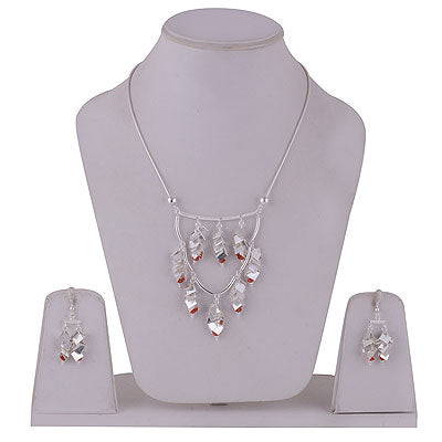 Gorgeous Silver Chip Work Hanging tassels of Gemstone Carnelian Round Shape 925 Sterling Solid Silver Necklace Jewellery Set - R5000165-17