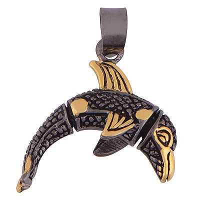 Alluring Multicoloured Plated Fish Plain 925 Sterling Solid Silver Pendant - R5002-2