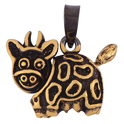 Beautiful Multicoloured Plated Cow Plain 925 Sterling Solid Silver Pendant - R5002-5