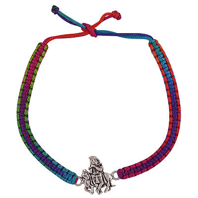 Stunning Lord Krishna with Cow Plain 925 Sterling Solid Silver Rakhi Bracelet - R5100034-8