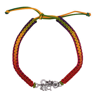 Alluring Shiv with Trident Plain 925 Sterling Solid Silver Rakhi Bracelet - R5100035-15