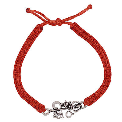 Alluring Shiv with Trident Plain 925 Sterling Solid Silver Rakhi Bracelet - R5100035-5