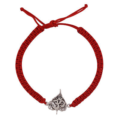 Alluring OM Embossed on leaf Plain 925 Sterling Solid Silver Rakhi Bracelet - R5100036-22