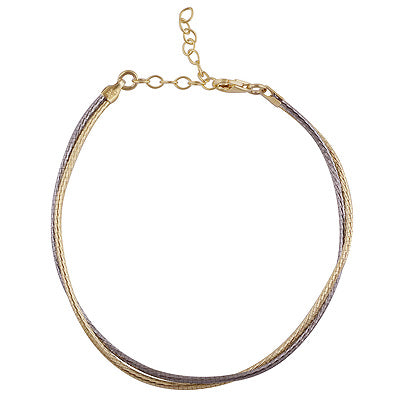 Stunning Two-Tone Metal color Gold/Silver Plated 2 Micron 925 Sterling Solid Silver Bracelet - R5400165-2