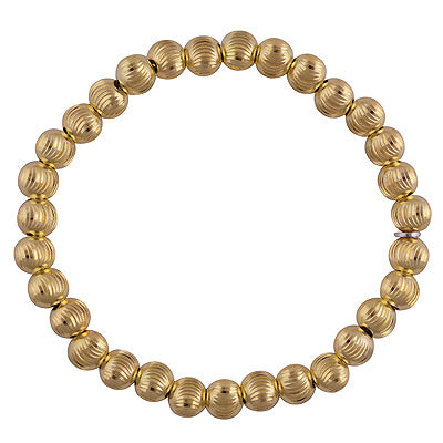 Gorgeous Carved Bead Gold Plated 2 Micron 925 Sterling Solid Silver Bracelet - R5400166-2
