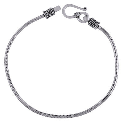Beautiful Handcrafted Twisted Chain Plain 925 Sterling Solid Silver Bracelet - R5400170-1
