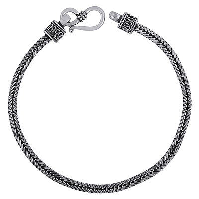 Gorgeous Oxidised Work On Plain 925 Sterling Solid Silver Bracelets - R5400171-1