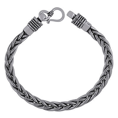 Stunning Braided Bold Chain Plain 925 Sterling Solid Silver Bracelet - R5400175-1