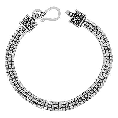 Gorgeous Oxidised Handcrafted Design Plain 925 Sterling Solid Silver Bracelets - R5400211-2