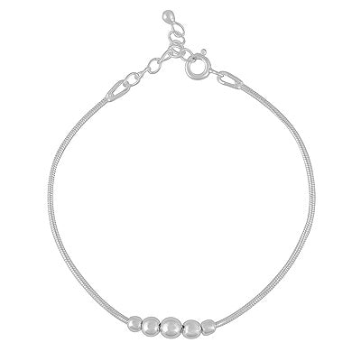 Beautiful Beads Bolo Pattern Plain 925 Sterling Solid Silver Bracelets - R5400215-2