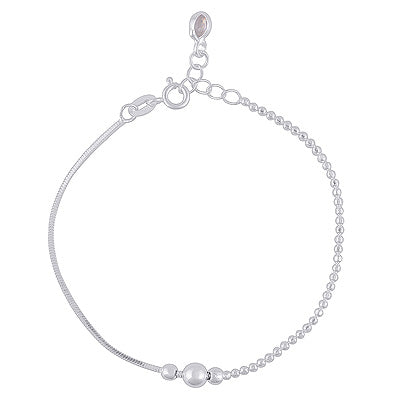 Beautiful Beads Bolo Pattern Plain 925 Sterling Solid Silver Bracelets - R5400216-1