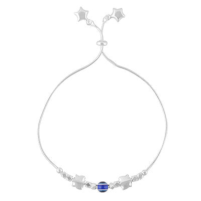 Beautiful Evil Eye Charms Hanging Plain 925 Sterling Solid Silver Bracelet - R5400226-1