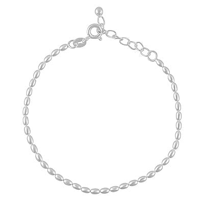 Gorgeous Bead Chain Handcrafted Plain 925 Sterling Solid Silver Bracelet - R5400227-1