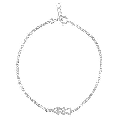 Beautiful Concentric Triangle Plain 925 Sterling Solid Silver Bracelet - R5400232-1