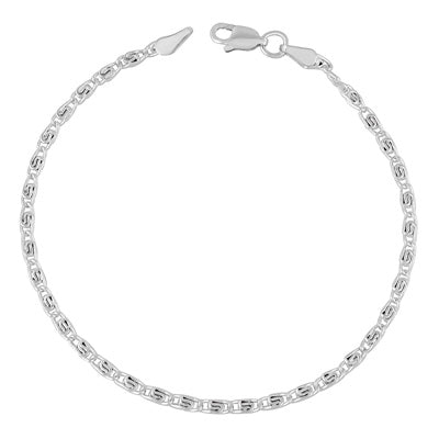 Stylish Plain 925 Sterling Solid Silver Bracelet - R5400237-1