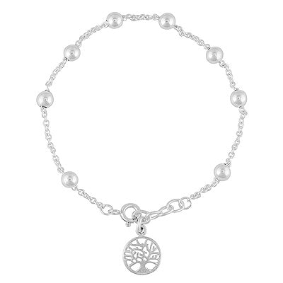 Gorgeous Beads Bolo With Charms Plain 925 Sterling Solid Silver Bracelet - R5400238-2