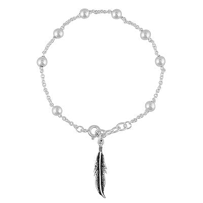 Gorgeous Beads Bolo With Charms Plain 925 Sterling Solid Silver Bracelet - R5400238-4